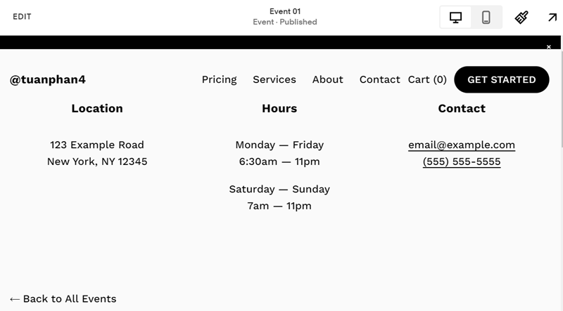 Add A Section To Top Of Event Detail Use Footer Section 03 Min
