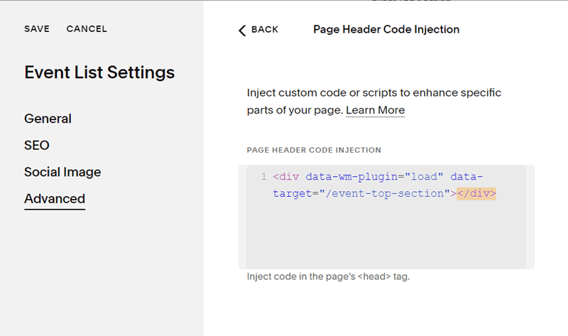 Add A Section To Top Of Event Detail Use Not Linked Page 03 Min