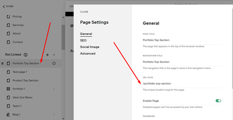 Add A Section To Top Of Portfolio Use Not Linked Page 0.1 Min