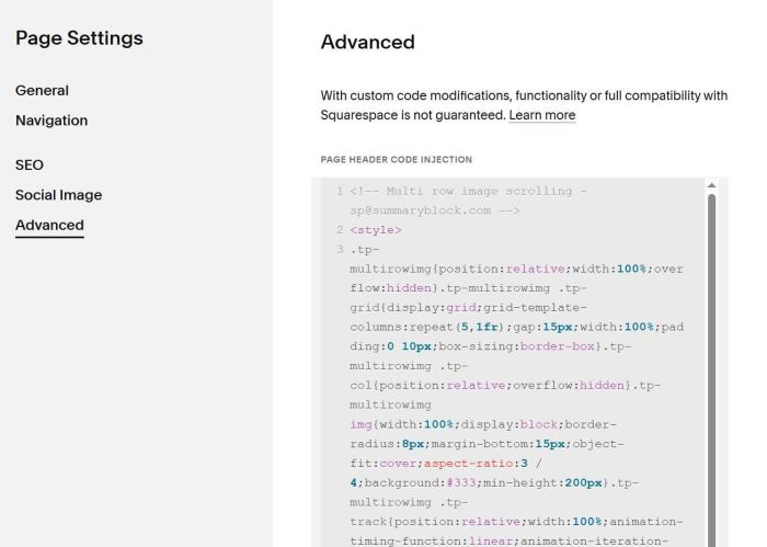 Multi row image horizontal scrolling