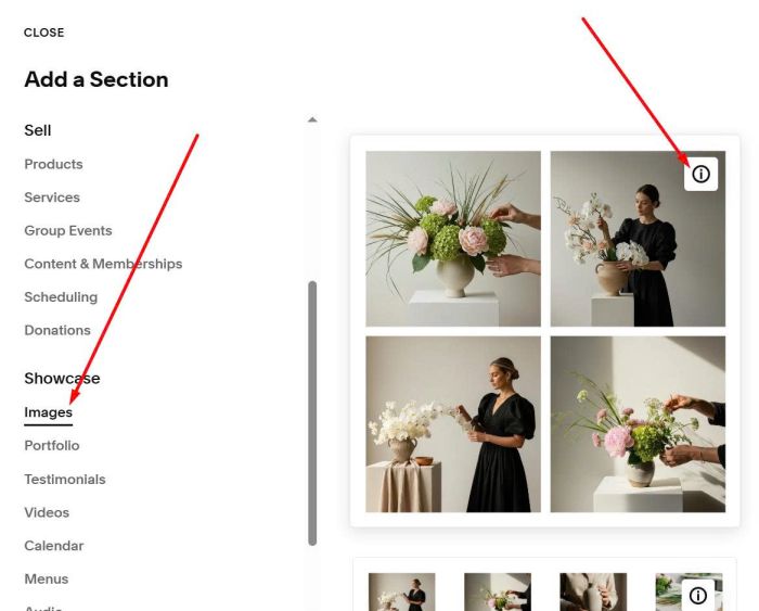Multi row image horizontal scrolling