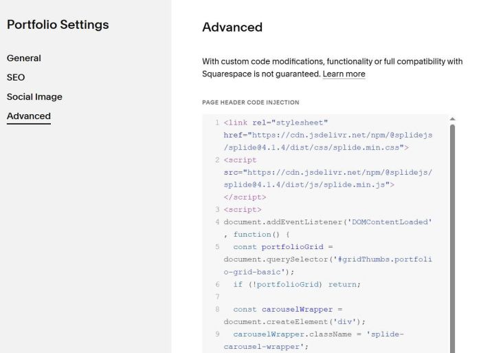 Portfolio Page to Carousel v1